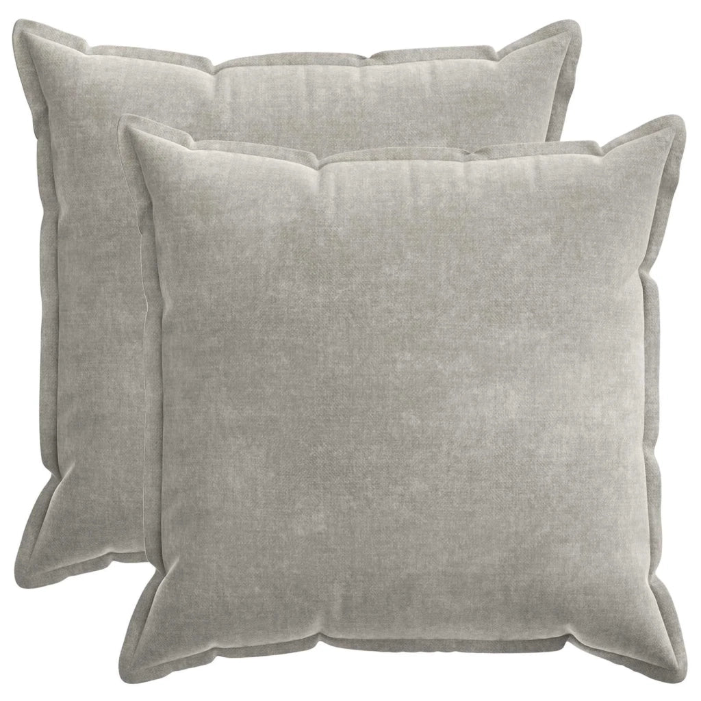 Federa 2 pz HOUTEN Grigio Chiaro 55 x 55 cm Tessuto Chenille 920455