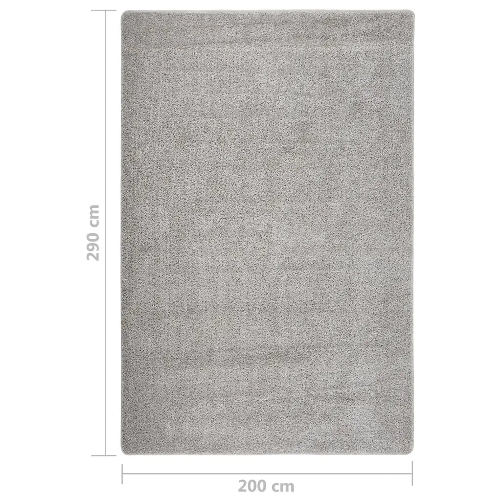 Tappeto del soggiorno | Tappeto Shaggy Grigio Chiaro 200x290 cm Antiscivolo