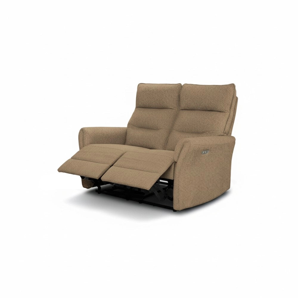 Divano recliner Softwave 2 posti elettrico in tessuto camel 134 cm