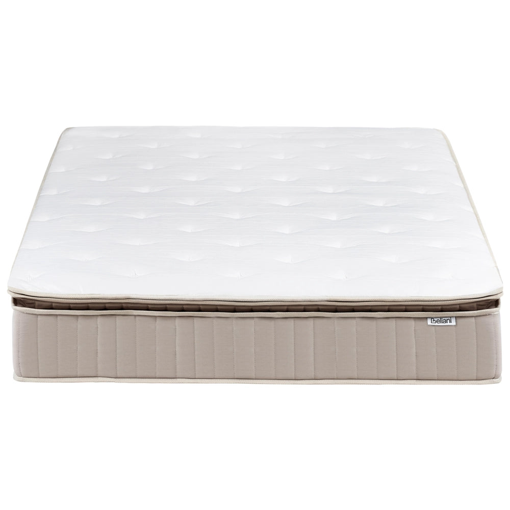 Materasso a molle insacchettate in lattice bianco e beige EU 120 x 200 cm durezza media con cerniera e rivestimento in poliestere rimovibile Accessori per la camera da letto