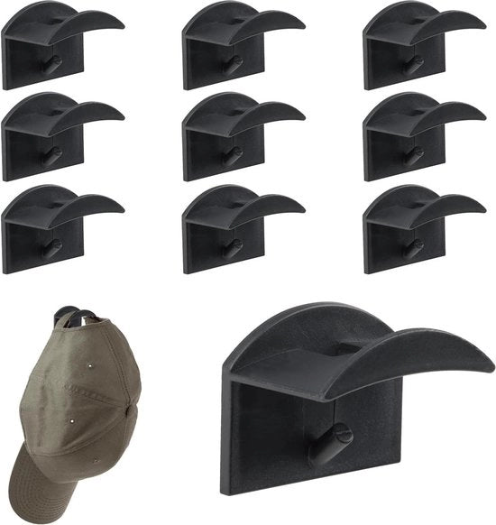 Hanger per cappello autofissante per supporto a parete - Set da 10 - installazione semplice - senza forare - ideale per cappelli da baseball - cappello da parete.