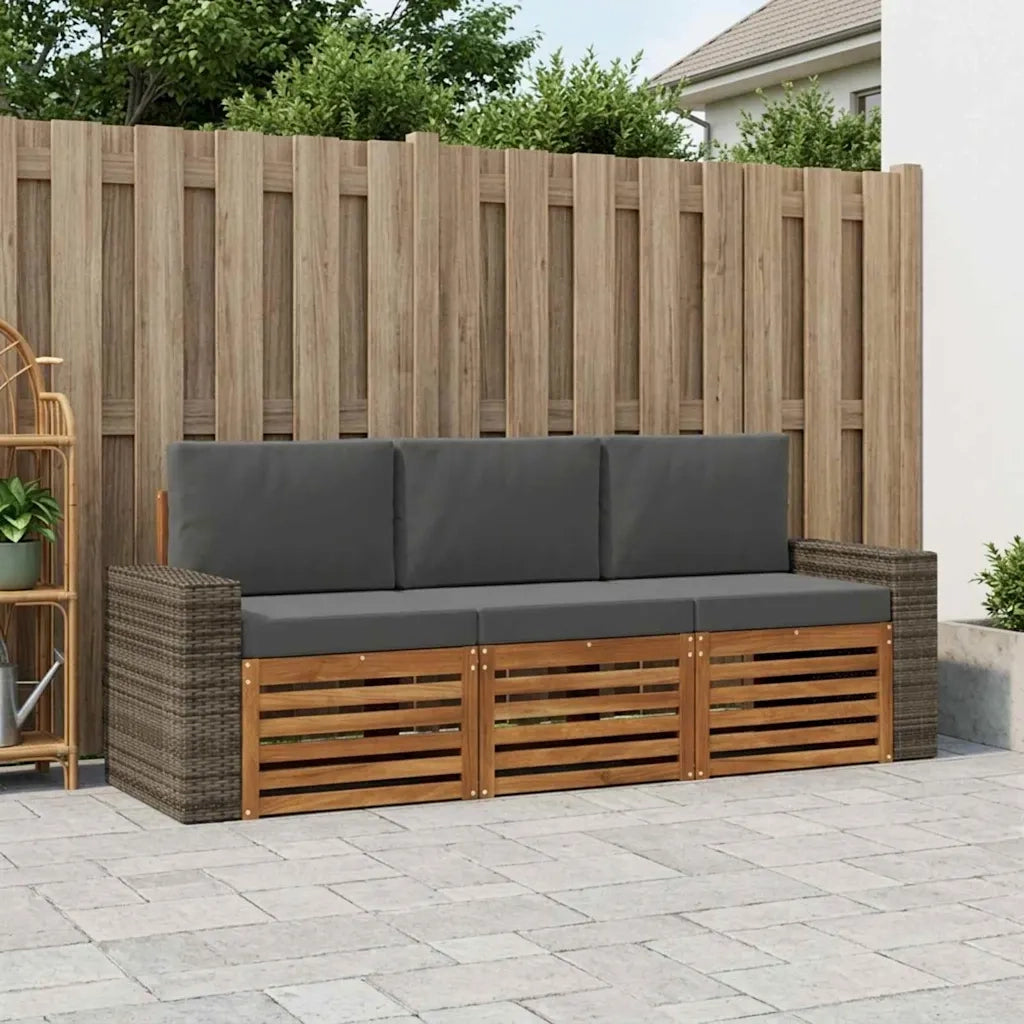 Set divani con cuscino 3 pcs Legno di Acacia Massello 3383978