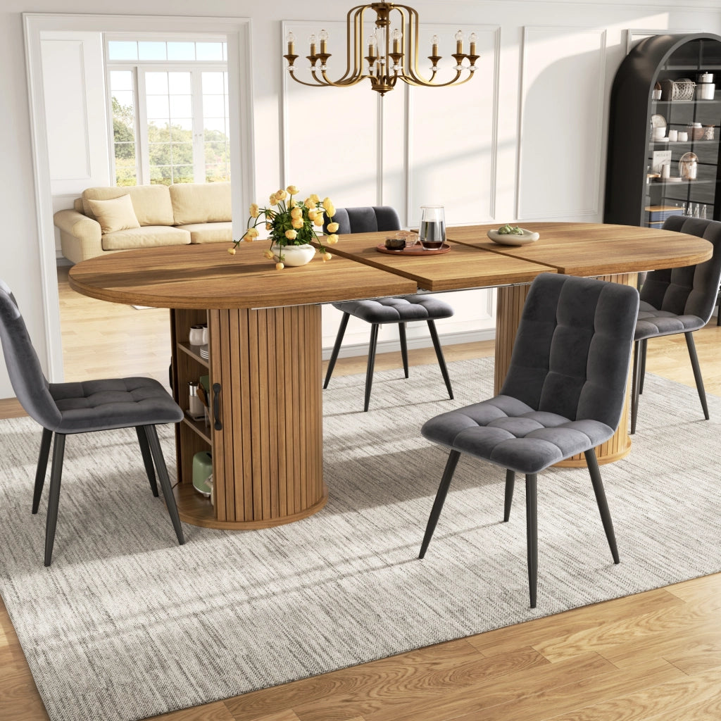 TAVOLO Allungabile 150-190x80x75 cm MDF Marrone Scuro con vano portaoggetti