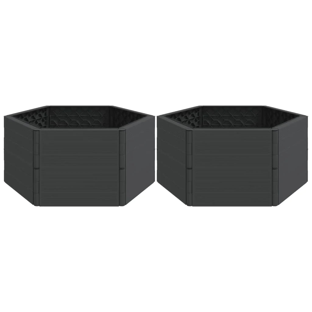 Fioriera aiuola rialzata fioriera aiuola giardino terrazza set da 2 PP antracite 02_0038905
