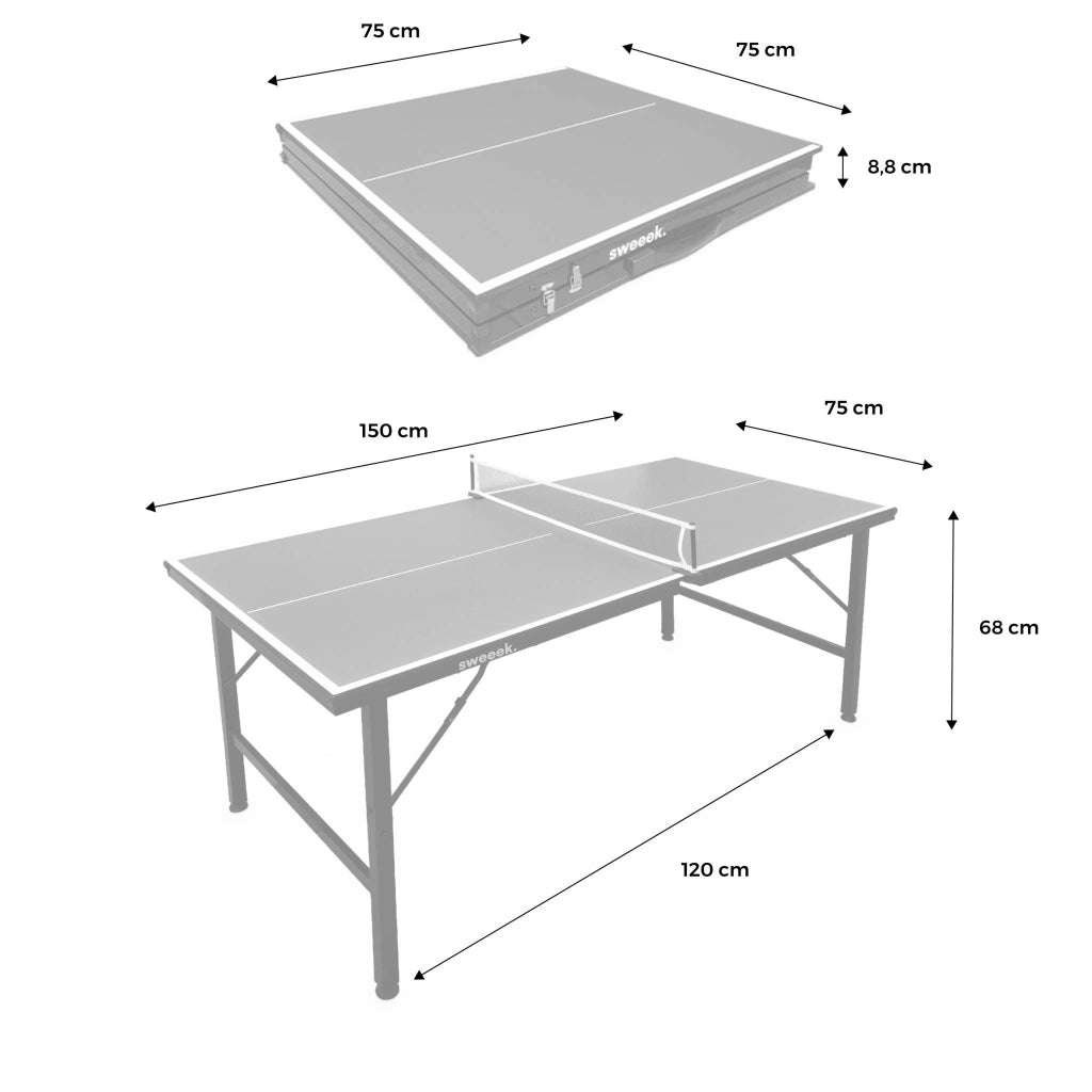 Mini tavolo da ping pong per interni pieghevole con 4 racchette e 6
