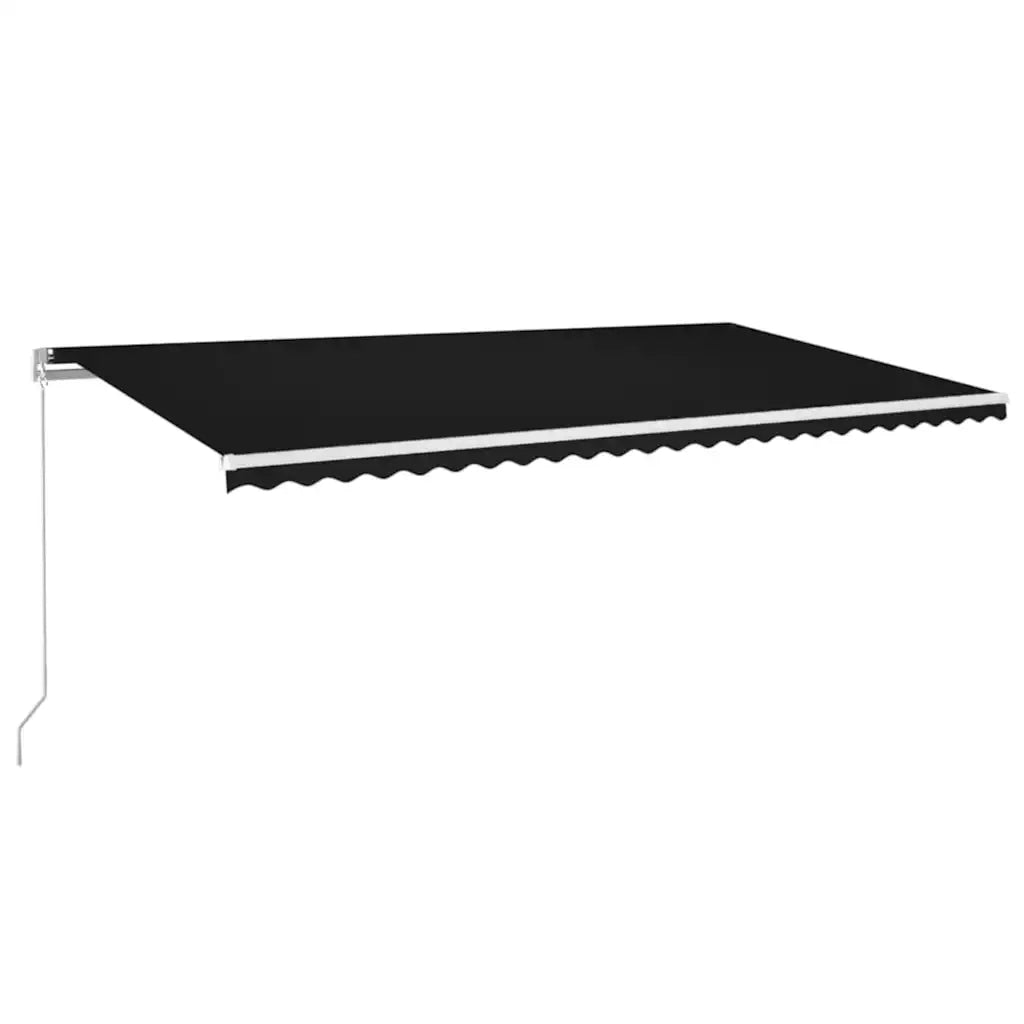 Tenda da Sole Retrattile Manuale con LED 600x300 cm Antracite 3068964