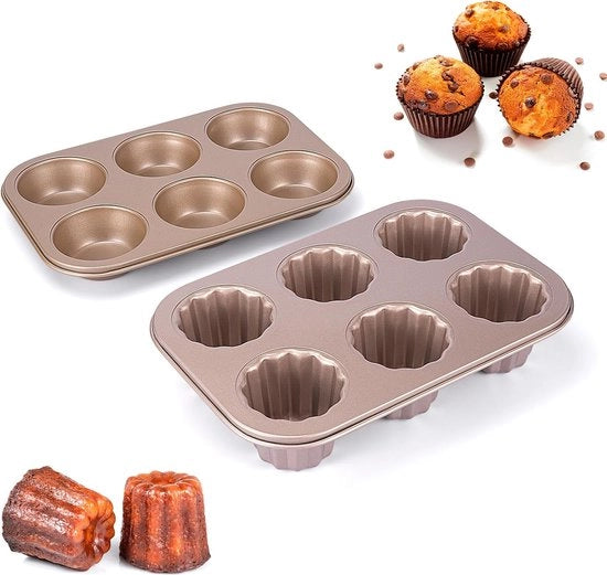 Muffinetta con rivestimento antiscorrosivo premium, set di stampi per muffin e cannelé
