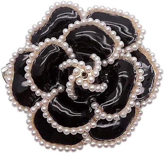 Broche da sposa per donna bambina fiori bouquet party revers giacche cappelli sciarpe corsage abito broches spille decorazioni per donne madre regali nera metallo perla