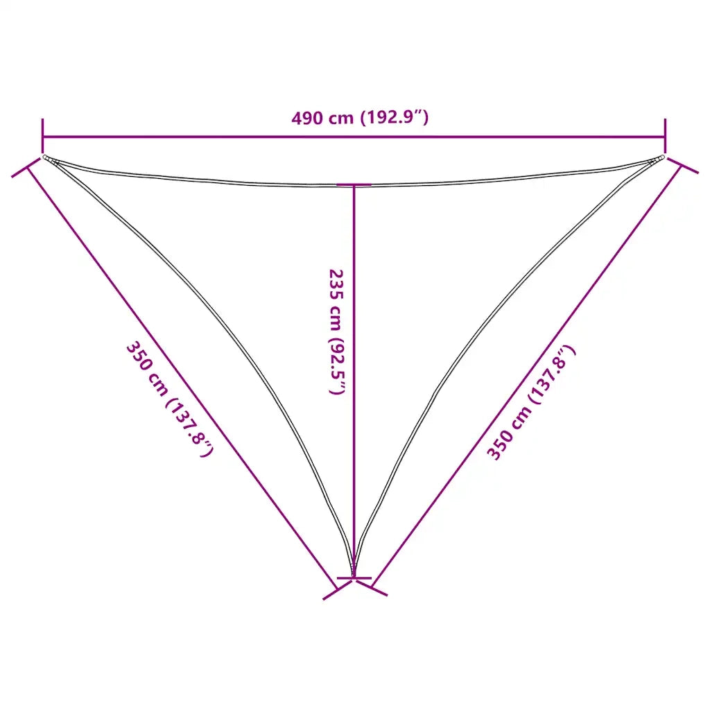 Parasole a Vela Oxford Triangolare 3,5x3,5x4,9 m Blu 135560