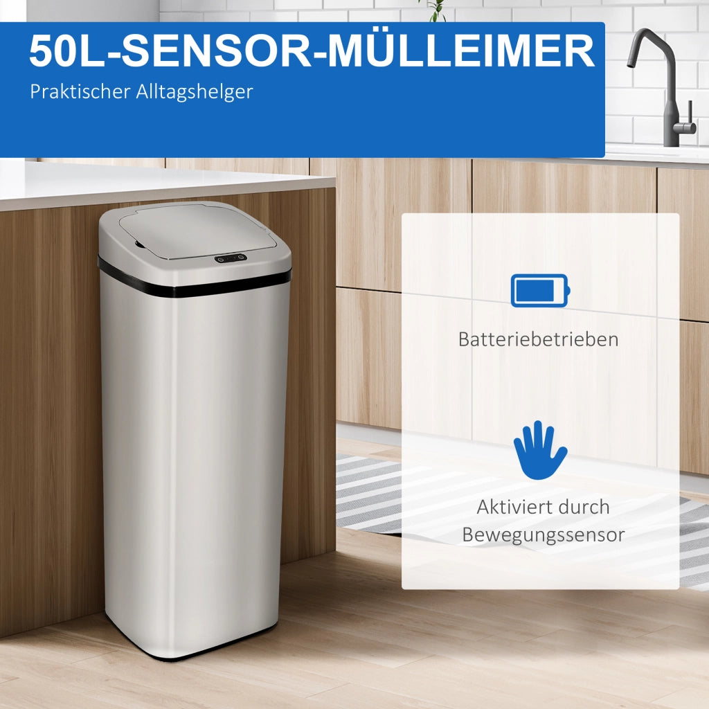 PATTUMIERA Con Sensore 67 L Acciaio Inox Argento