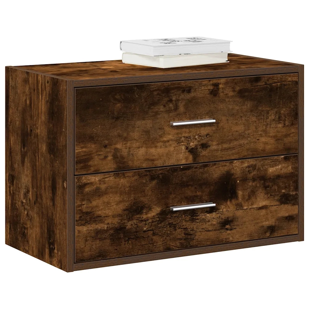 Armadio con 2 Cassetti in Rovere Fumo 60x31x40 cm in Truciolato 858829