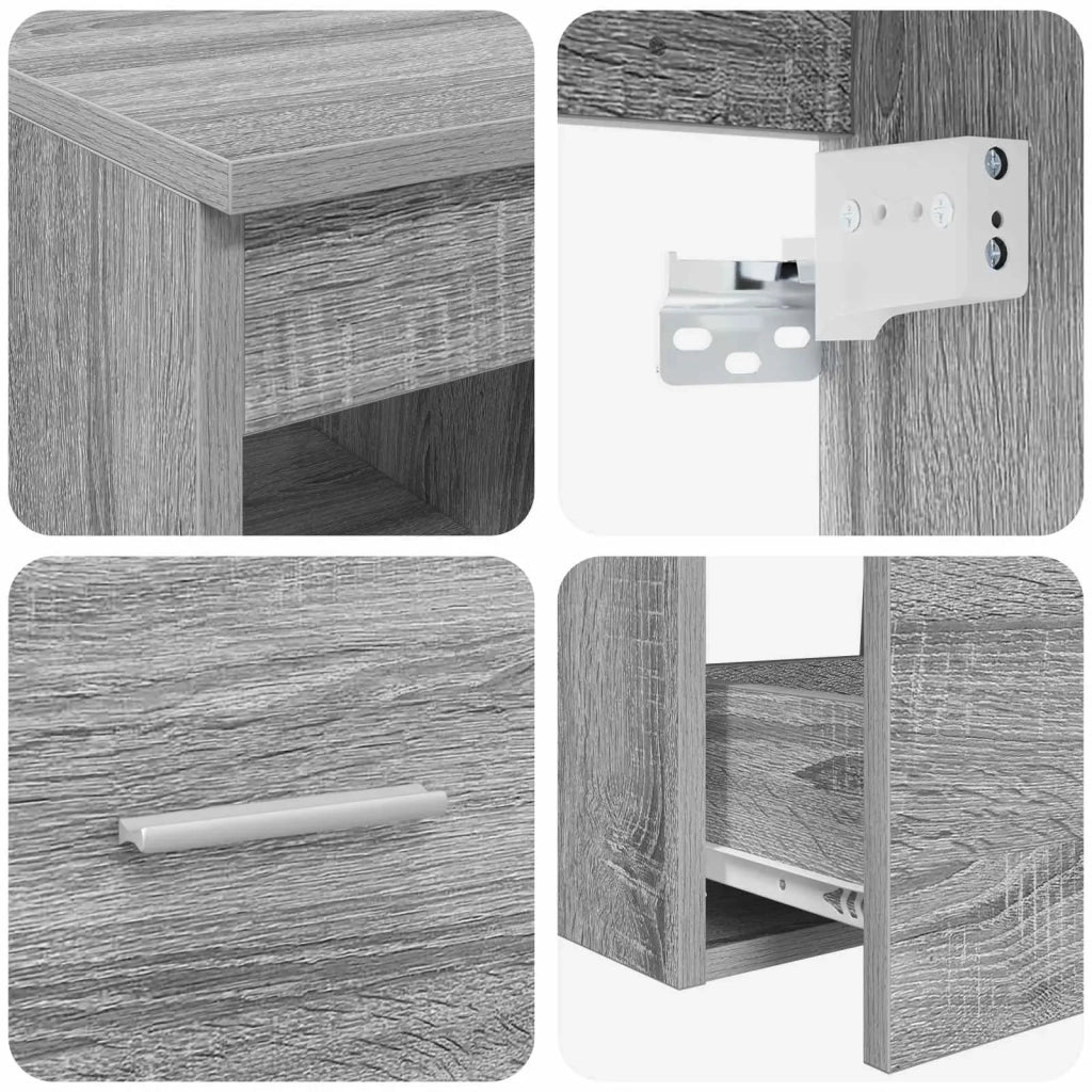 Set di mobili per il bagno 2 pz Sonoma grigio 3403877