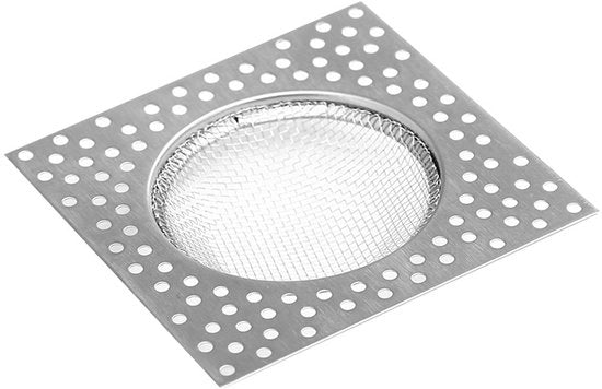 Pacco da 4 di griglie di scarico in acciaio inossidabile - scarico per doccia a forma quadrata - filtro universale anti- ostruzione per capelli - coperchio di setola - quadrato / esterno ≈78 mm interno ≈53 mm