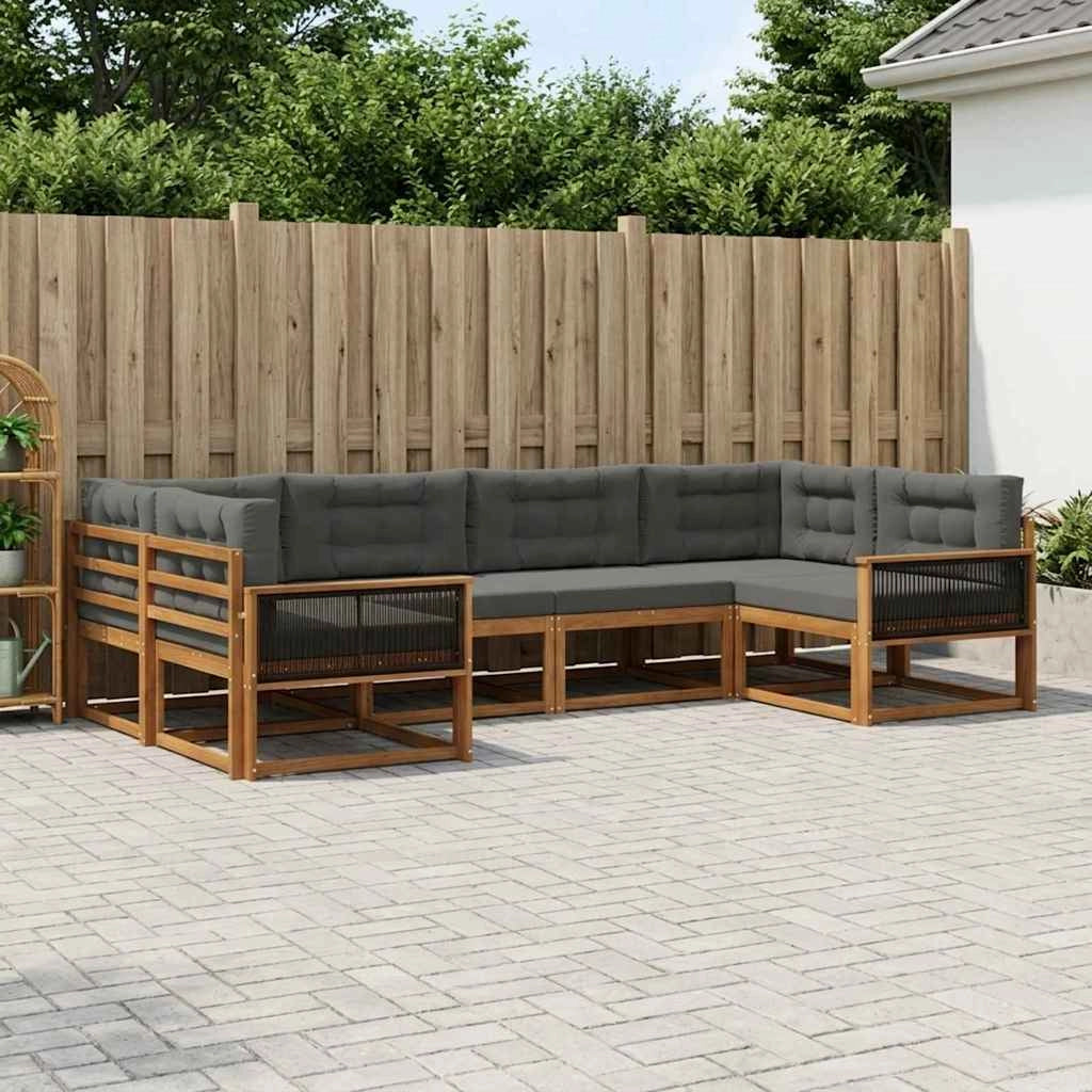 Set di divani da esterno 6 pz Naturale e Antracite 3382845