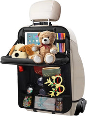 Organizzatore di auto per bambini con tavolo pieghevole e cassetto, copertura per iPad tablet trasparente - impermeabile