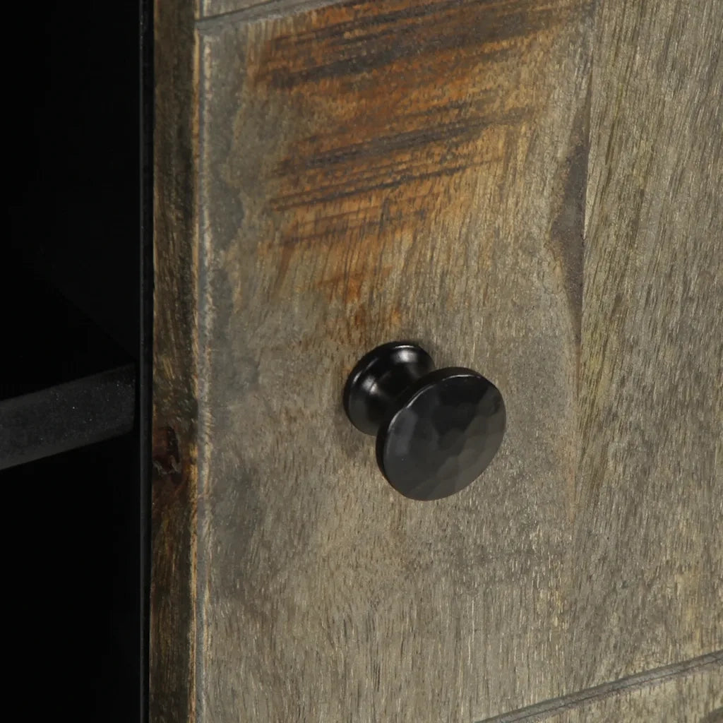 Mobile Porta TV Grigio Chiaro 80x31,5x46 cm in Legno Mango