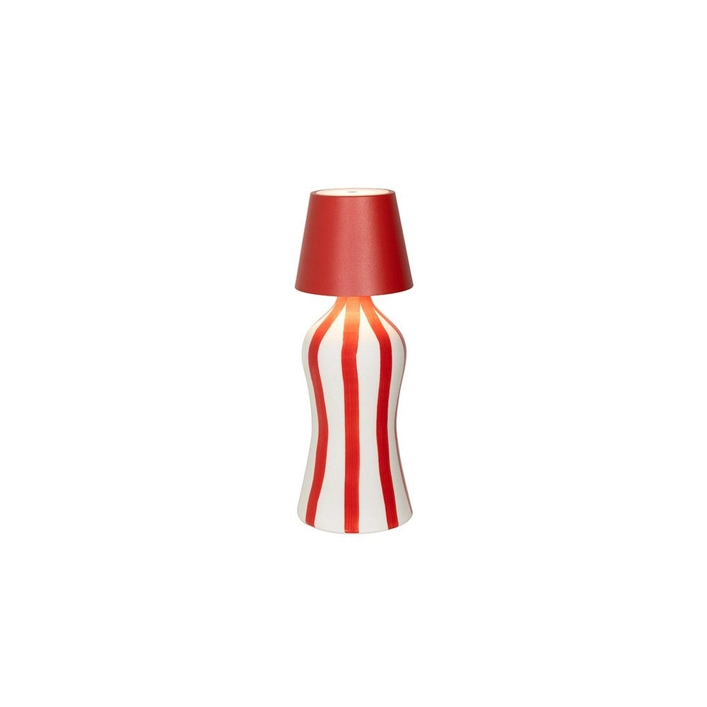 Lido - Bottiglia in ceramica a righe Rosse Zafferano