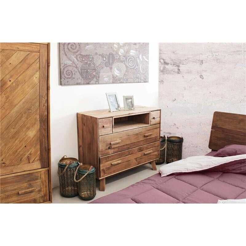 CASSETTIERA NELSON IN LEGNO DI PINO RICICLATO 110 X 48 X H92 CM