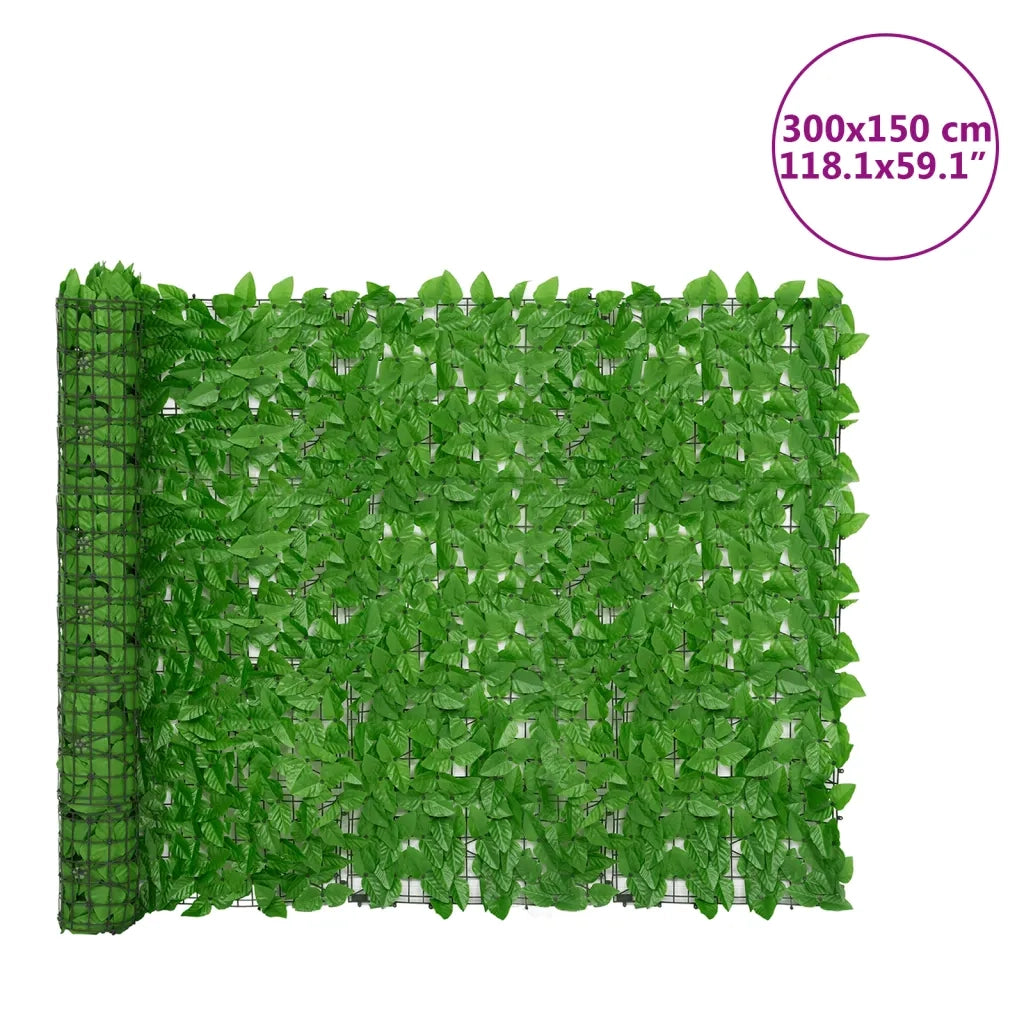 Schermo Privacy da Balcone con Foglie-Pannello per balcone Verde 300x150 cm