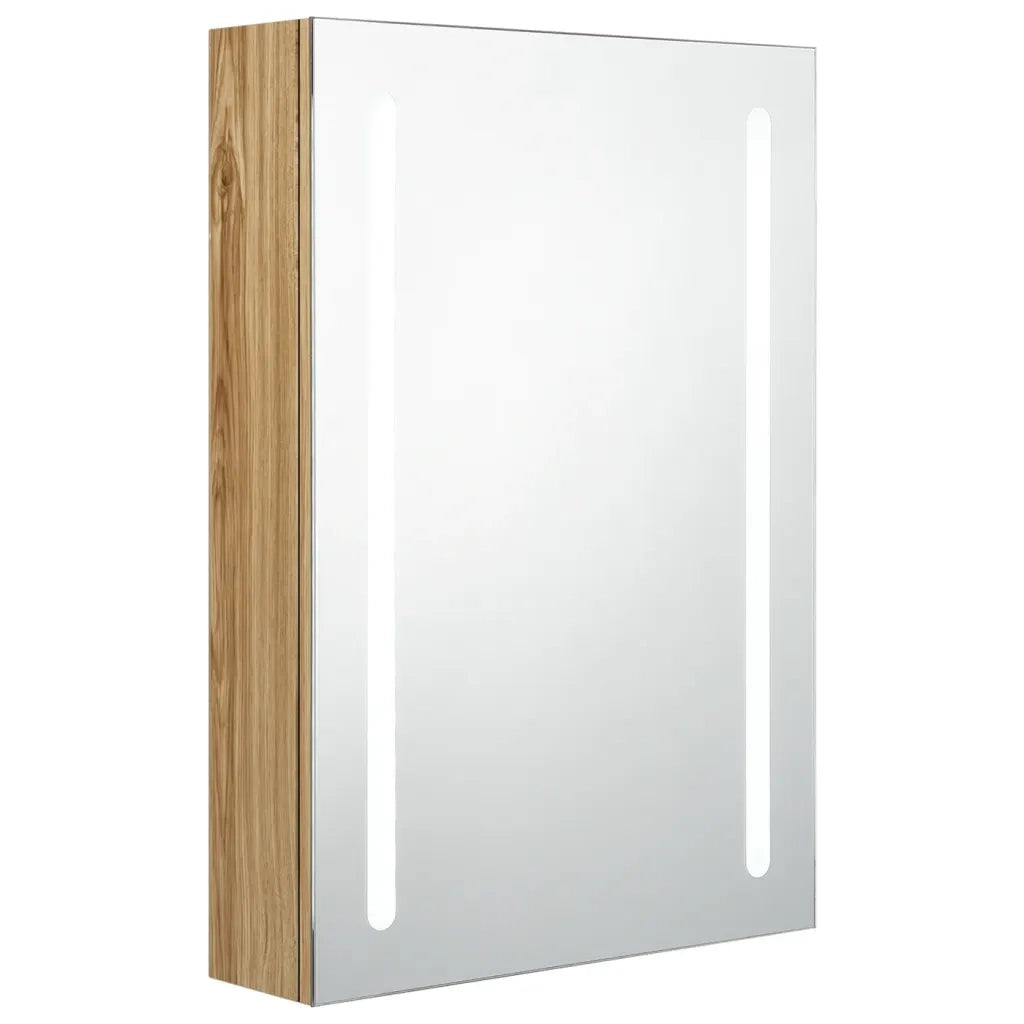 Armadietto Bagno con Specchio e LED Rovere 50x13x70 cmcod mxl 130102