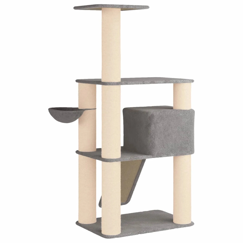 Albero per gatti con pali per graffiare in sisal Grigio Chiaro 42033046