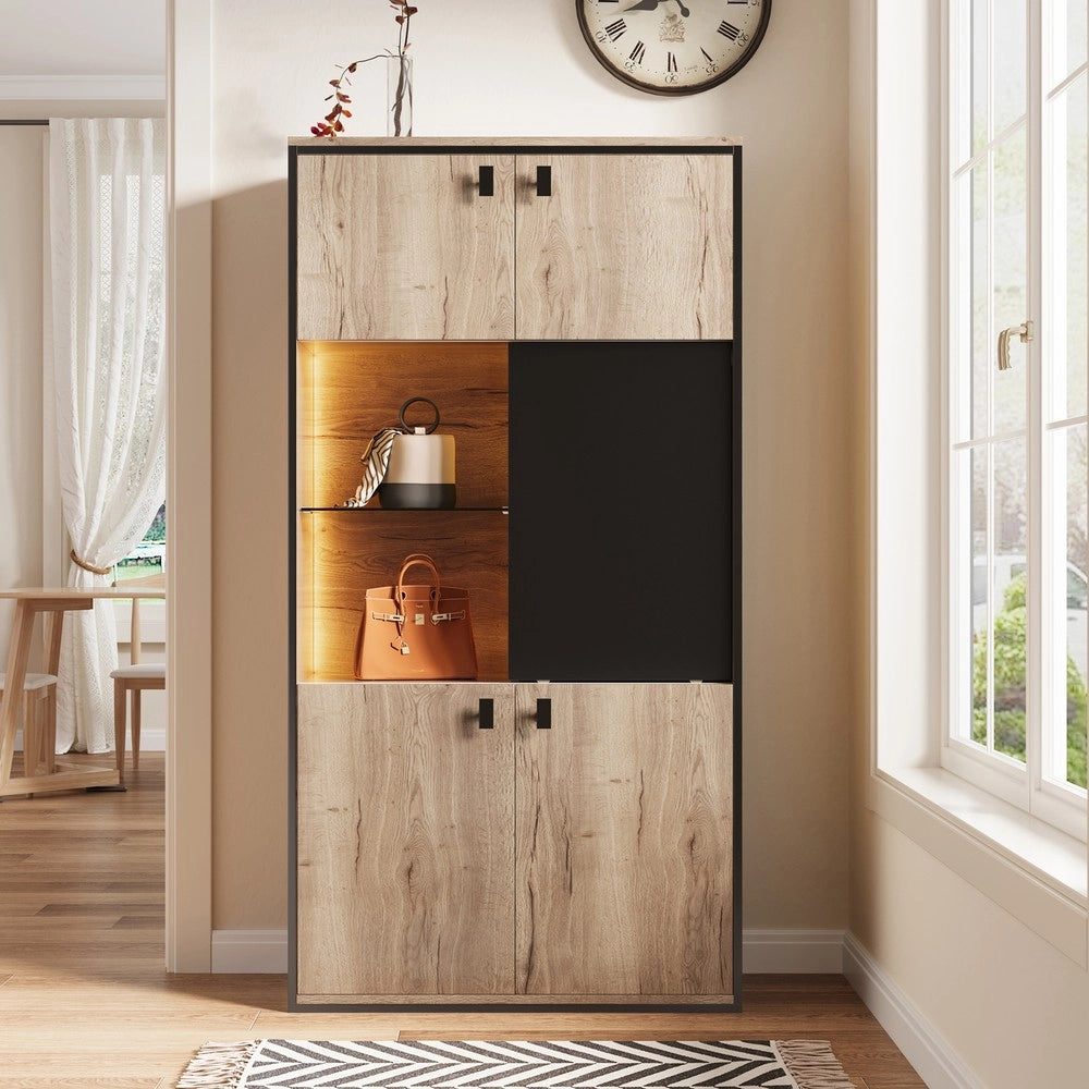 Combinazione Armadio Legno con Ante Scorrevoli e Ripiani ¨C MINIMAL ¨C Nero
