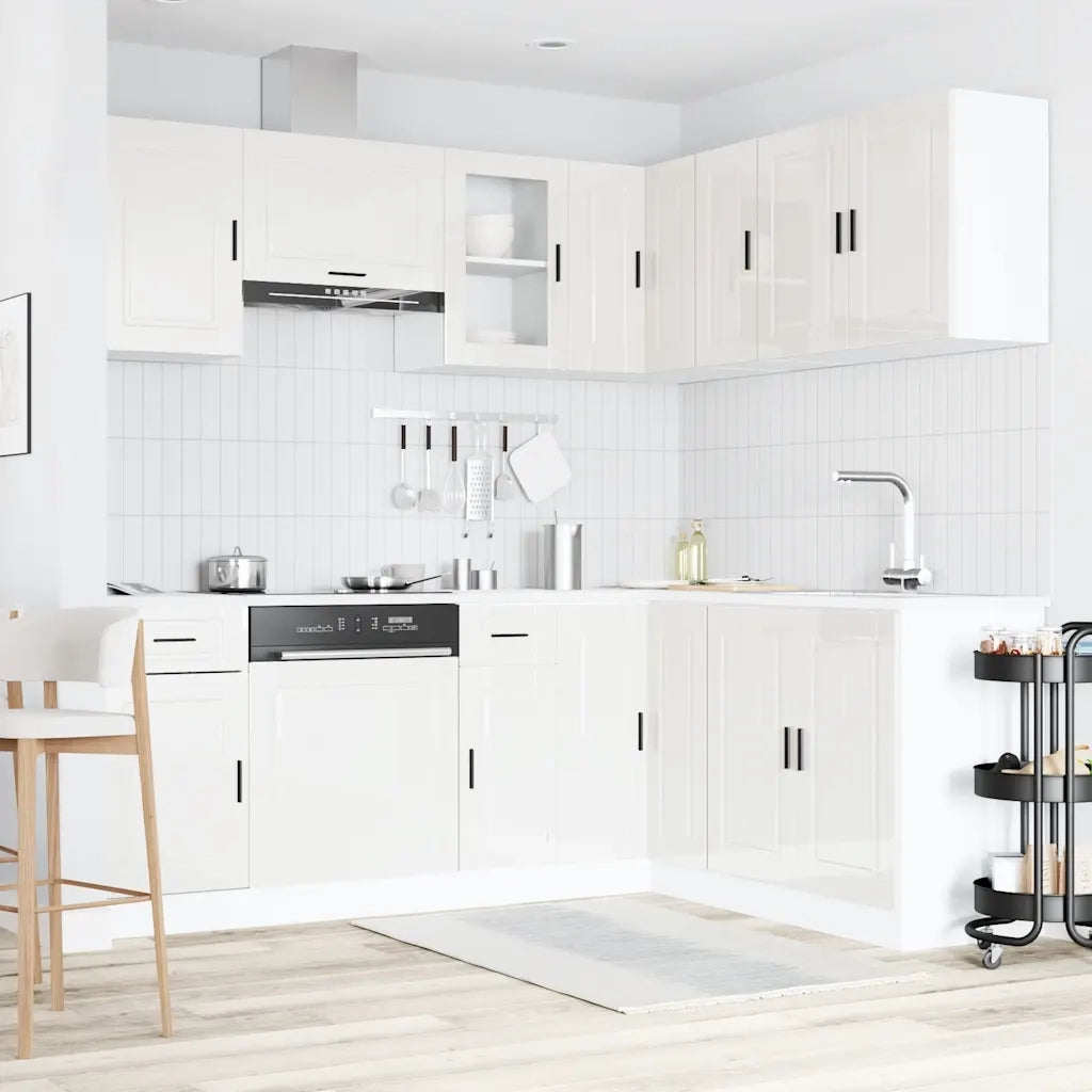 Set Mobili da Cucina 11 pz Porto Bianchi Lucido in Truciolato