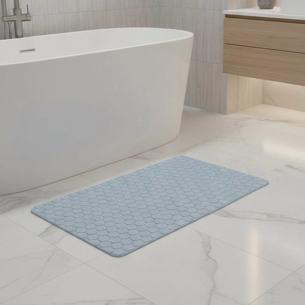 Tappeto bagno antiscivolo azzurro 75x43 cm Maia