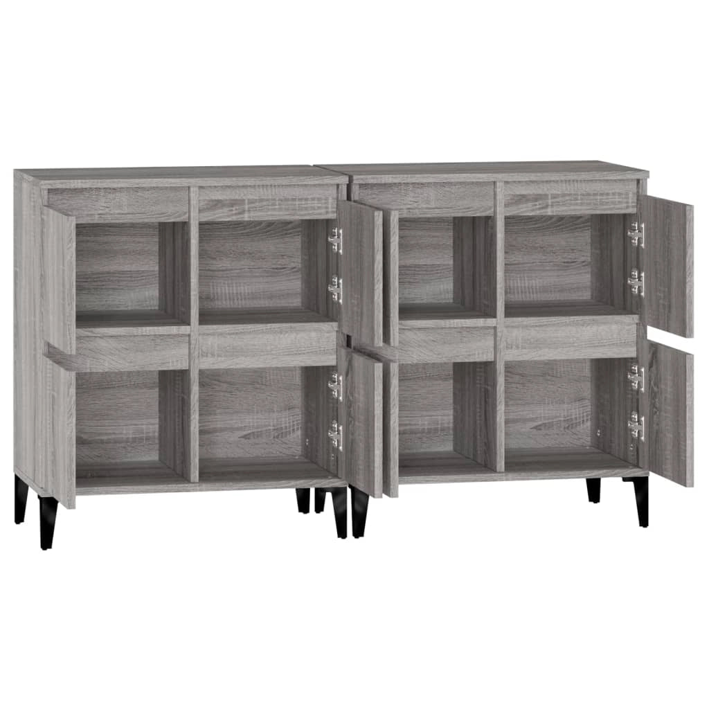 Buffet credenza cassettiera armadio mobile contenitore organizer per cucina soggiorno salotti set di 2 Sonoma 60 x 35 x 70 cm in legno ingegnerizzato grigio 02_0036965