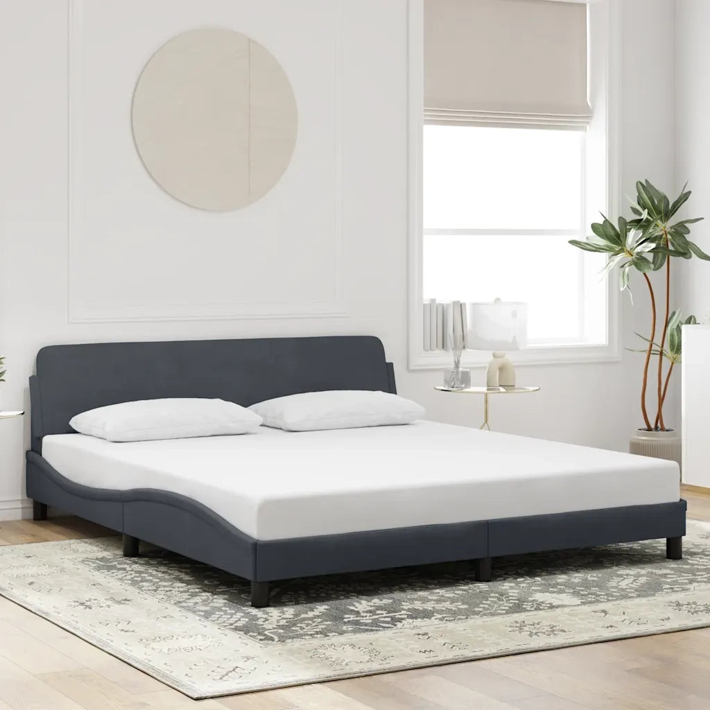 Struttura letto Dover Grigio Scuro 180x200 cm in Velluto 373337