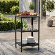 Bancone da Giardino Bolognano in Acciaio con Ripiani 92x50x50 cm Argentato / Nero opaco casa.pro