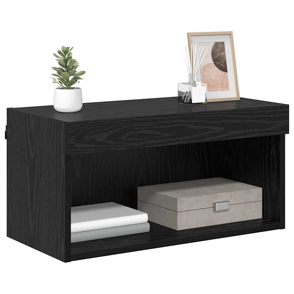 Set mobile TV Rovere Nero 60 x 30 x 30 cm Legno multistrato 882964