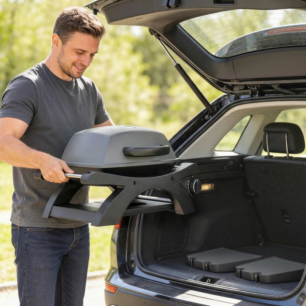 Grill a gas 3.3 KW ¨C zephmum ¨C Griglia in ghisa pieghevole con tavolini laterali