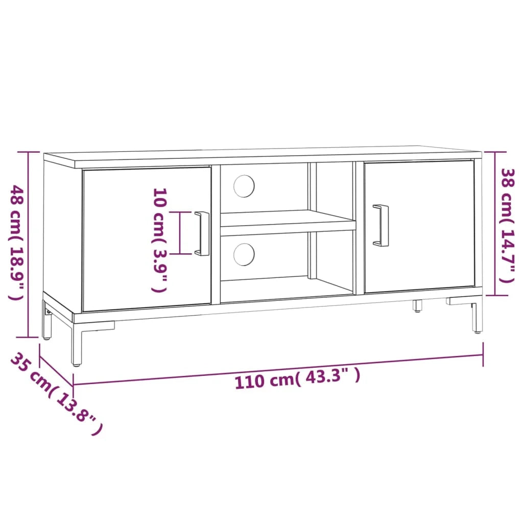 Mobile TV multimediale scaffale TV credenza mobile TV sala da pranzo soggiorno camera da letto 110 x 35 x 48 cm legno massello di pino marrone 02_0025767