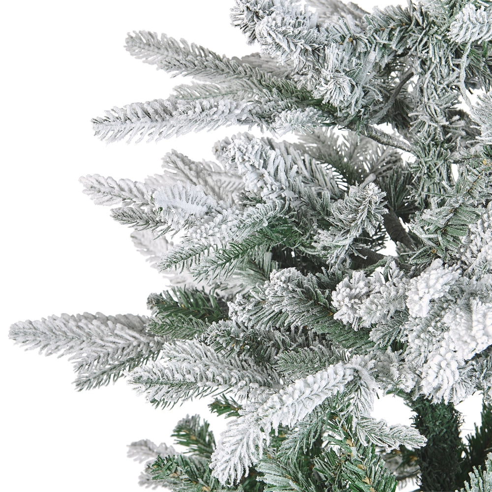 Albero di natale artificiale bianco sintetico 180 cm innevato pre innevato con neve rami innevati led lucine natalizie