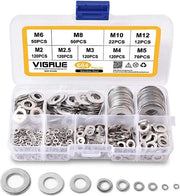 Slit ringhe - 684 pezzi di anello di chiusura 9 misure A2-70 acciaio inossidabile piano e anelli a borchia set (M2 M2.5 M3 M4 M5 M6 M8 M10 M12)