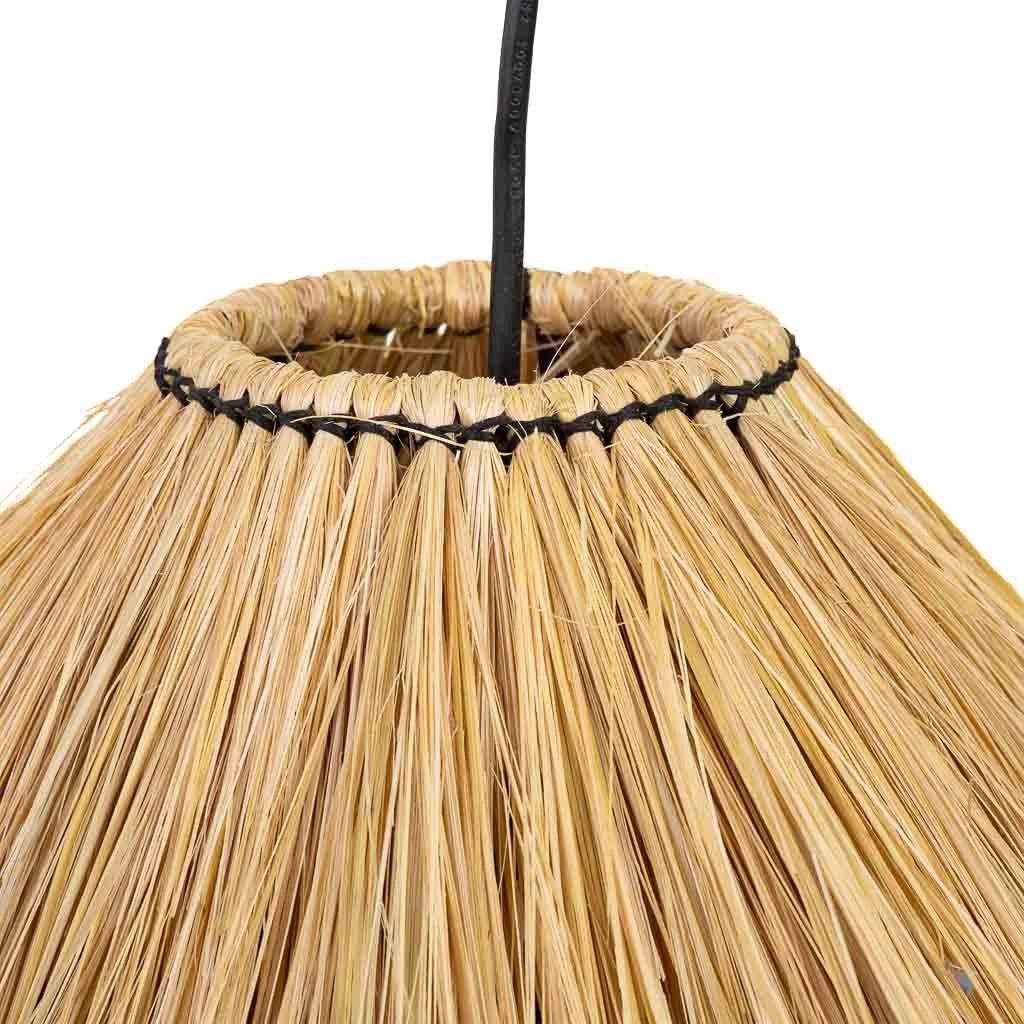 Plafoniera in fibra naturale marrone 38x38x30h