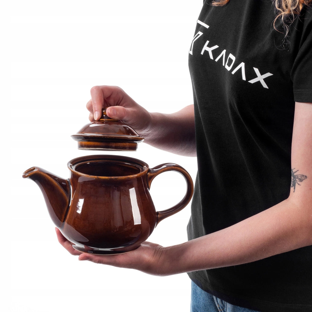 Teiera KADAX per caffè ed erbe aromatiche, 1 litro, con coperchio, in ceramica e gres.