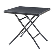 Tavolo da campeggio pieghevole 78 x 78 x 74 cm effetto rattan nero 03_0011004