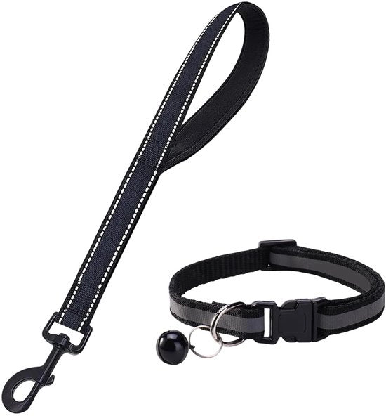 Collare per Cani in Nylon Slijtvaste - Cinturino Riflettente - Cerniera Regolabile 19-32 cm - Resistente agli Impatti - Accessori da Viaggio - Sicurezza Notturna - Collare per Cani