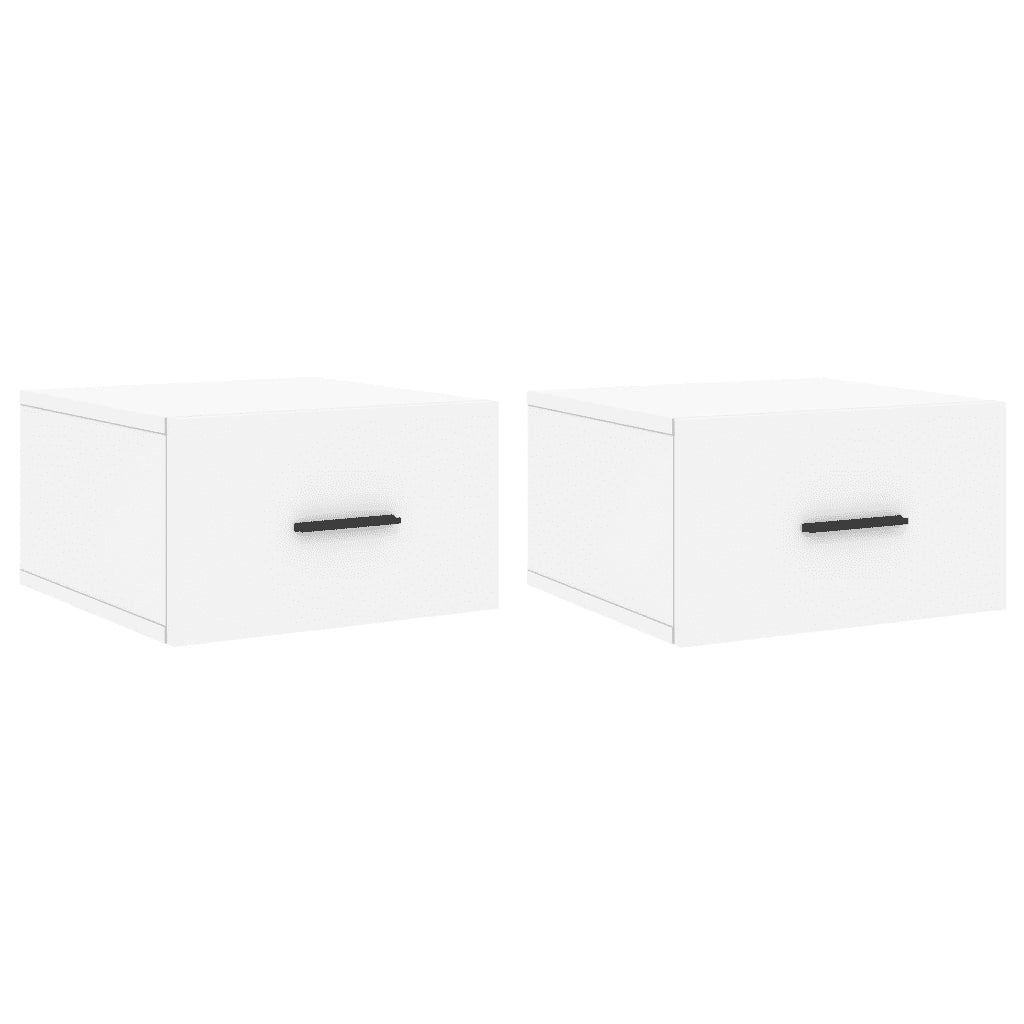 Comodini a Muro 2 pz-Set di 2 Tavolino da notte Bianchi 35x35x20 cm 729387