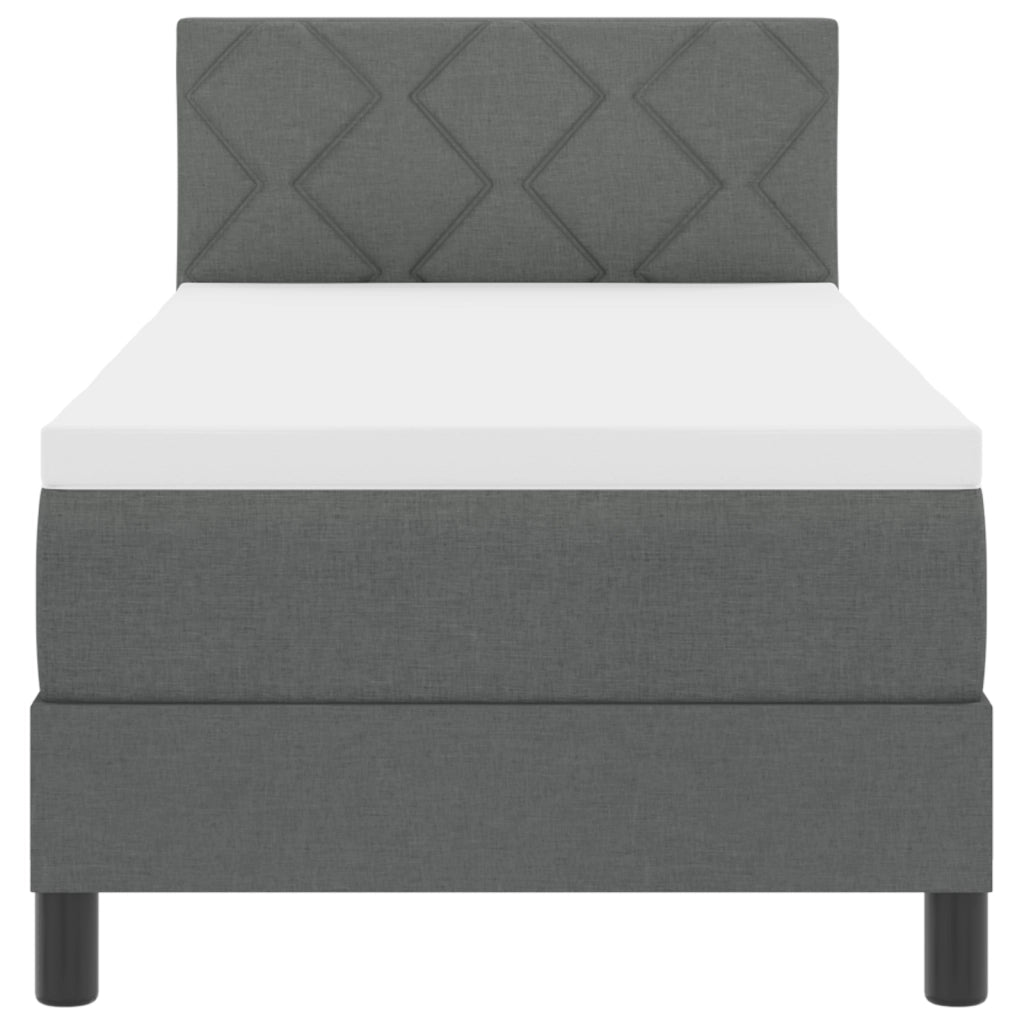 Letto Box Spring con Materasso & LED Grigio Scuro 80x200 cm Tessuto