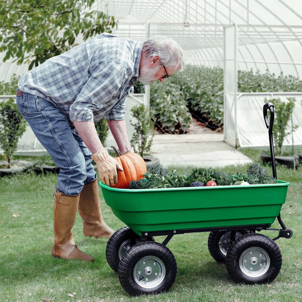Carrello da giardino ribaltabile, capacità 125 l, portata max 350 kg, Carretto a mano Carriola