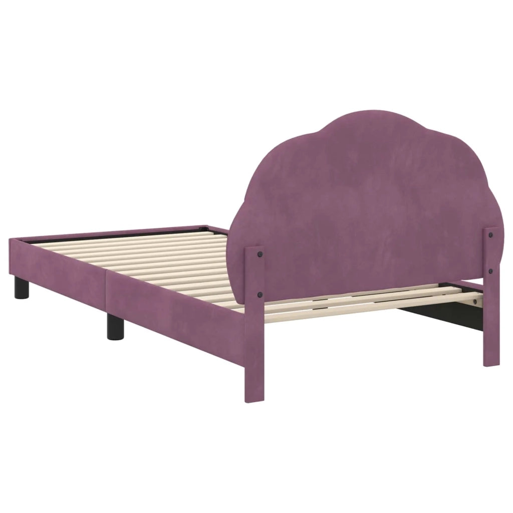 Struttura letto bambini con testata Viola 90 x 190 cm Velluto 42010919