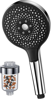 Douchekop idroregolatore con filtro per risparmio d'acqua - douchekop per docce a getto regolabile con 4 tipi di getto, alta pressione (douchekop senza tubo), cromato
