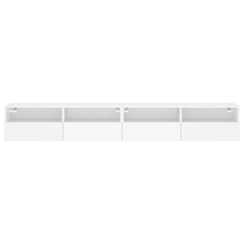 Mobile TV multimediale da parete mensola TV mobile TV credenza per sala da pranzo soggiorno camera da letto 2 pezzi 100 x 30 x 30 cm legno ingegnerizzato bianco 02_0028897
