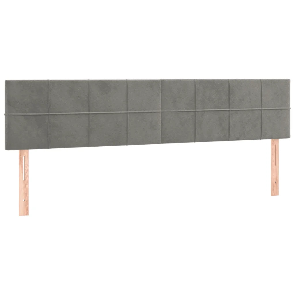 Letto a Molle Materasso e LED Grigio Chiaro 120x190 cm Velluto