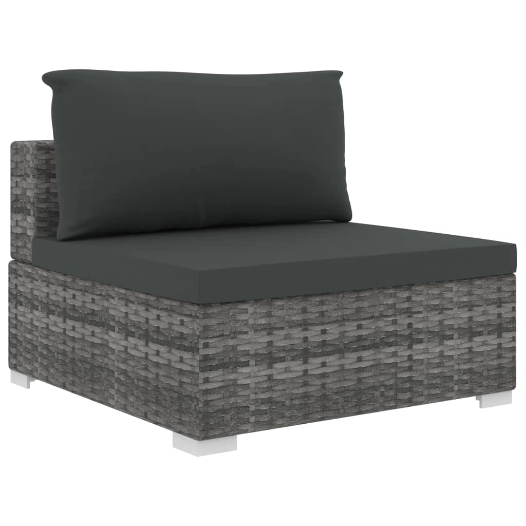 Set di mobili da giardino mobili da esterno set da 4 pezzi con cuscini resina intrecciata grigia 02_0016182