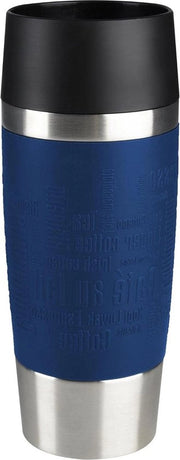 Tazza da Viaggio 100% libera da grassi termica con copertura in silicone doppia parete isolante a vuoto per bevande calde e fredde lavastoviglie resistente colore Marina 360 ml tazza da viaggio