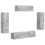 Mobile TV da parete moderno e pratico 31 x 29,5 x 100 cm elegante design modulare in cemento grigio 02_0056211